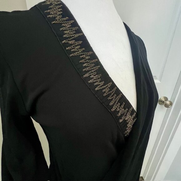 Piazza Sempione Italian sequin little black dress cocktail party classy … - Picture 2 of 11